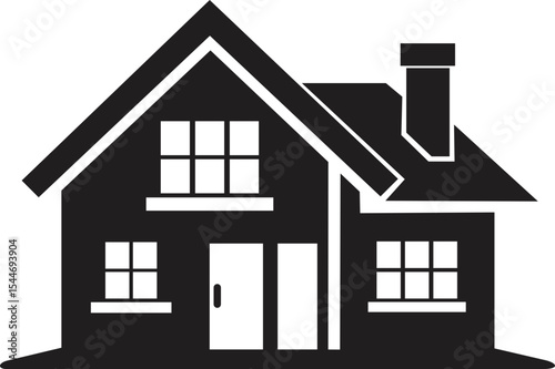 Simple House Icon, Black Silhouette, Home Symbol