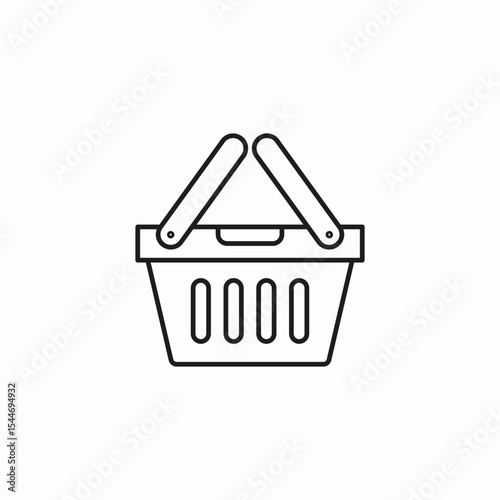 empty shopping basket icon sign vector