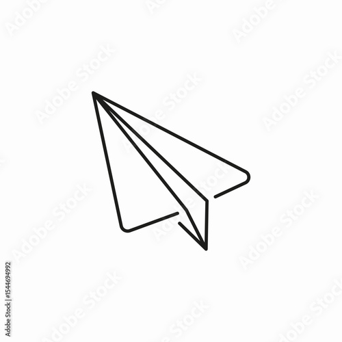 folded paper plane icon sign vector