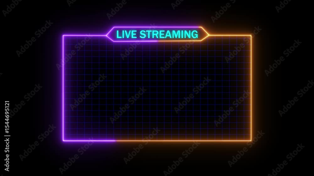 live streaming neon text frame animation box frame neon frame live streaming game live live streaming Neon Titles 4k.