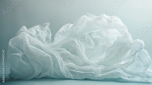 Wallpaper Mural White translucent fabric floating on light background for elegant fashion softness texture photography concept Torontodigital.ca