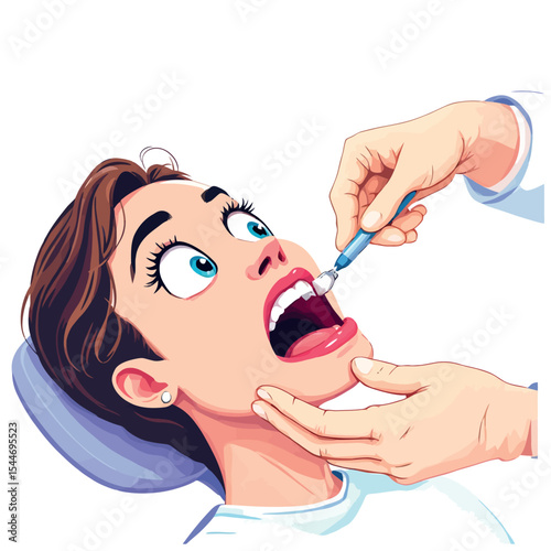 Vsai dentist curing patient teeth using dental equipment