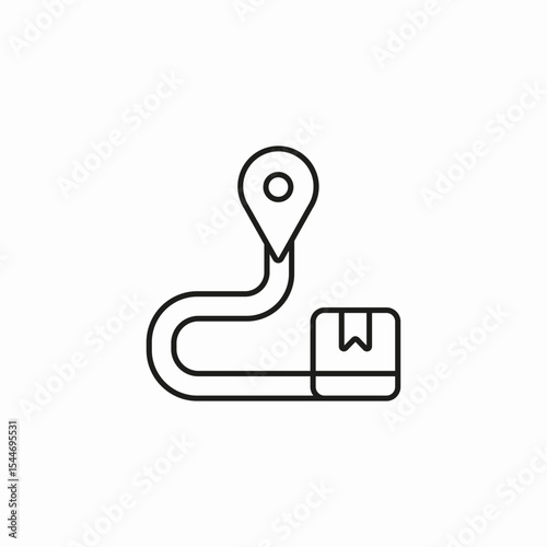 package delivery route icon sign vector