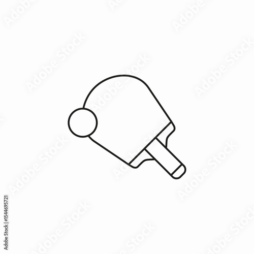 pingpong paddle ball icon sign vector