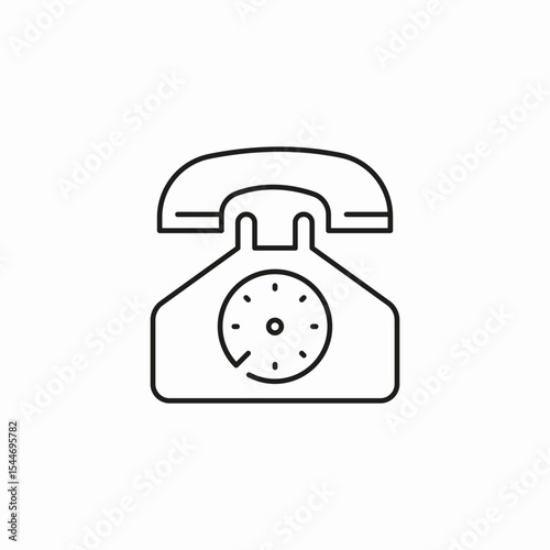 retro dial telephone icon sign vector