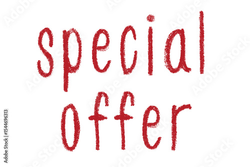 Special offer lettering Handwritten word Modern brush calligraphy Template for marketing ad, print, web, banner, poster, flyer Ink illustration
