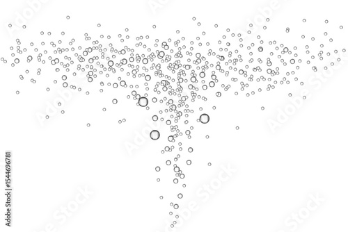 Underwater fizzy sparkles. realistic effervescent champagne drink, soda effect, oxygen