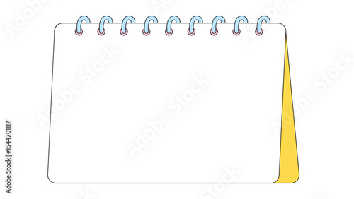 Blank desk calendar with ring binder