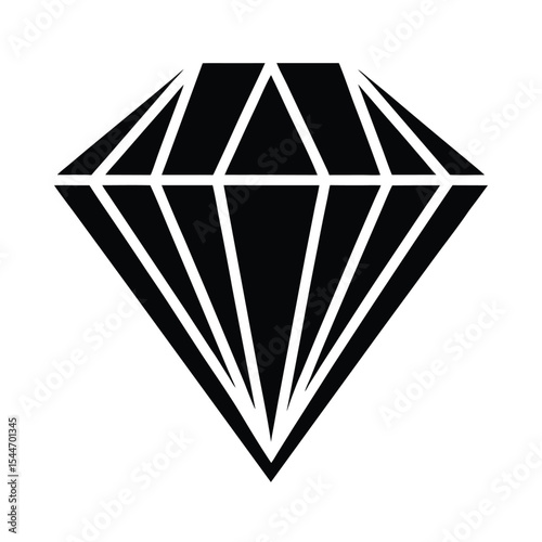 Flat diamond with hollow center vector silhouette