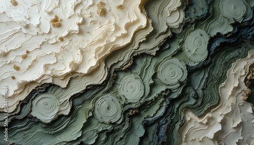 Fototapeta Naklejka Na Ścianę i Meble -  An abstract landscape of textures evoking a serene journey through mountains valleys with muted