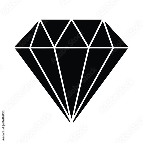 Flat diamond with hollow center vector silhouette