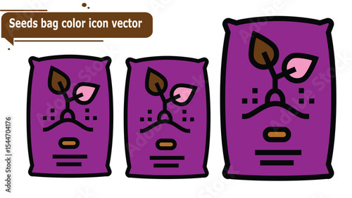 Seeds bag color icon vector