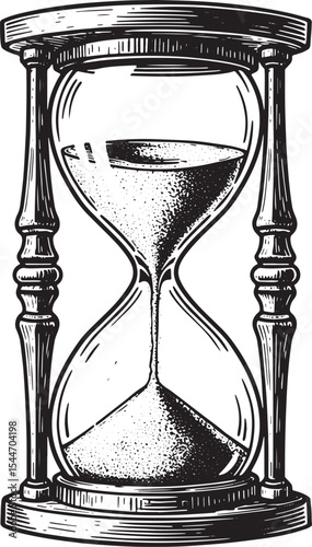Vintage Hourglass Illustration: A Timeless Symbol of Time, Deadl