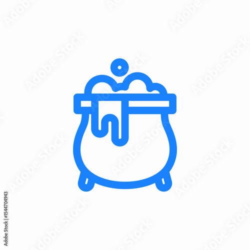 boiling cauldron bubbles icon sign vector