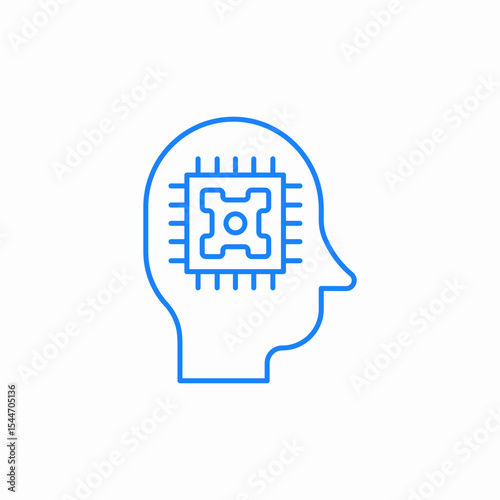brain chip intelligence icon sign vector