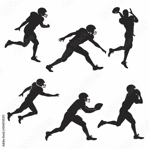American Football Player Silhouette Vector Sheet