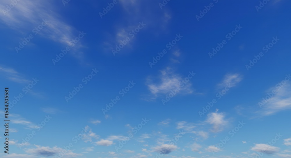 Fototapeta premium Vast Azure Sky, Scattered Clouds, Perfect Day