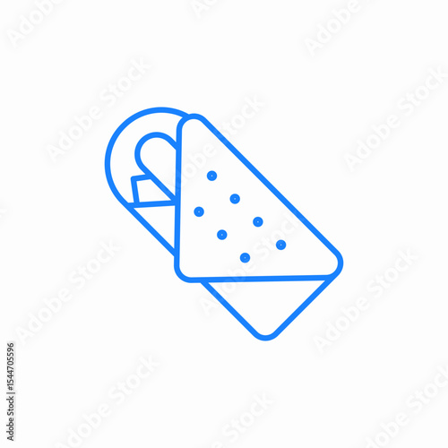 burrito wrap food icon sign vector