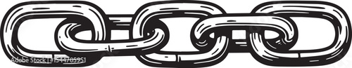 Simple hand-drawn chain links in black and white on a plain whit