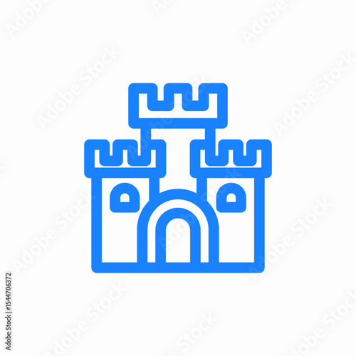 castle three crown icon sign vector