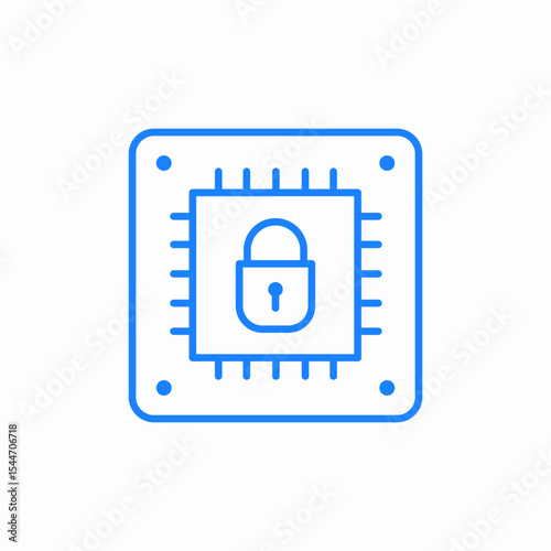 chip security lock icon sign vector