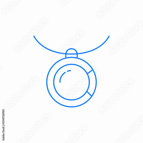 circular locket drawing icon sign vector