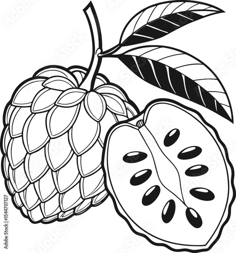 Vector illustration of ripe, fresh fruit and vegetables like apples, pears, and pumpkins with leaves, perfect for food or nature designs