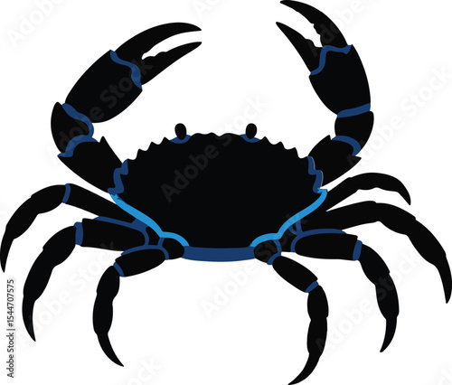 Detailed blue crab vector illustration for design projects