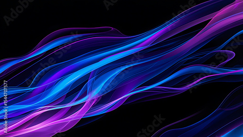 Intertwined Blue and Purple Abstract Waves