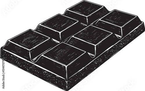 Artistic black and white illustration of a delicious chocolate b