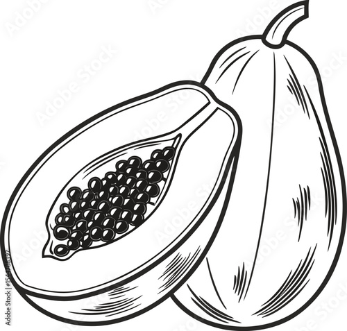 Hand-drawn vector illustrations of fresh, healthy fruit, including ripe bananas and apples, perfect for food and nature designs