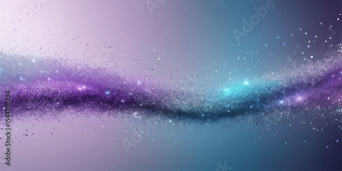 Abstract cosmic background with glowing stars and nebulae in a dark blue and purple sky