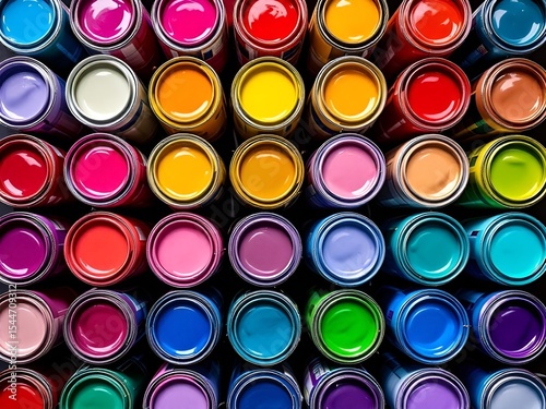 A Colorful Array of Paint Cans