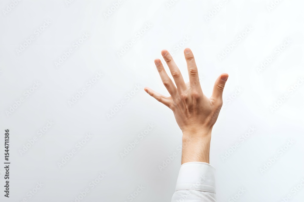 Fototapeta premium A hand reaching up, symbolizing dreams and drive in a simple studio scene.