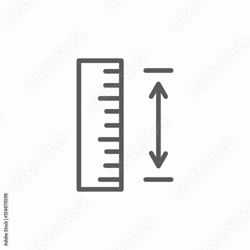 ruler lenght icon sign vector