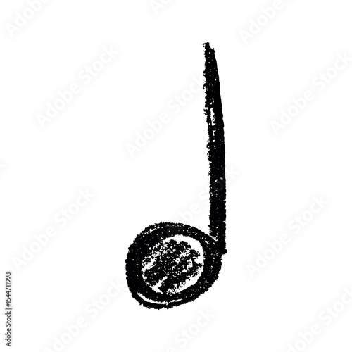 Musical note doodle. Hand drawn musical symbol. Single element for print, web, design, decor, logo
