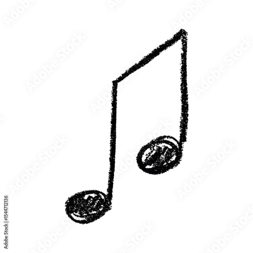 Musical note doodle. Hand drawn musical symbol. Single element for print, web, design, decor, logo