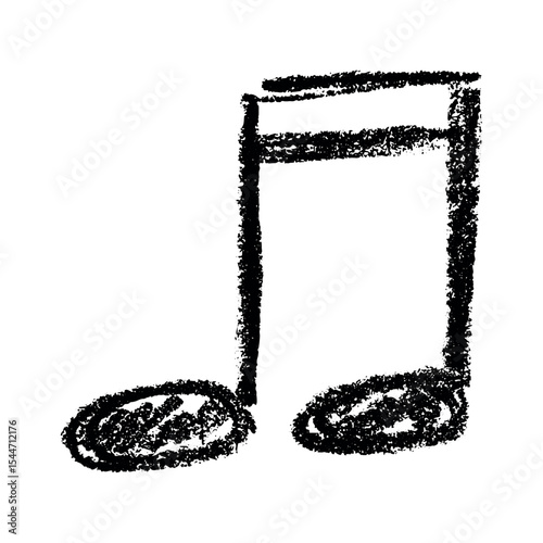 Musical note doodle. Hand drawn musical symbol. Single element for print, web, design, decor, logo
