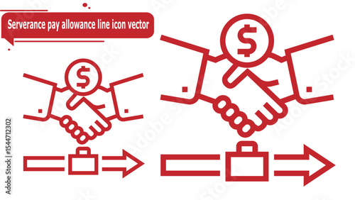 Serverance pay allowance line icon vector