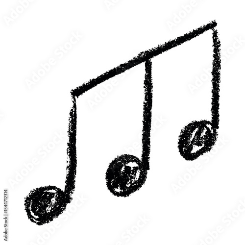 Musical note doodle. Hand drawn musical symbol. Single element for print, web, design, decor, logo