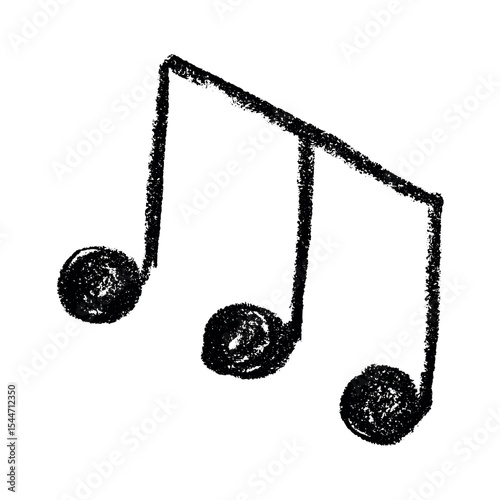 Musical note doodle. Hand drawn musical symbol. Single element for print, web, design, decor, logo