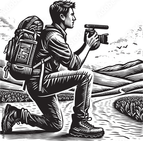 A Man's Adventure: Capturing Moments with a Handheld Camera in W