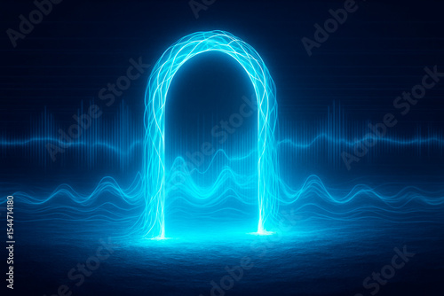 A luminous gate of energy in a digital world.