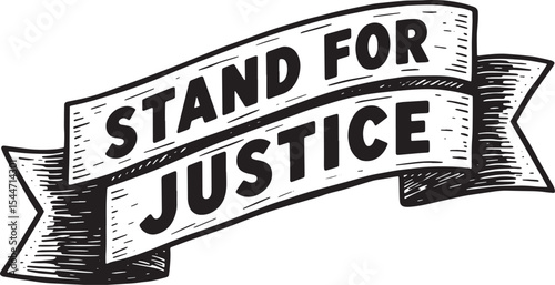 Illustration of a banner with the message 'Stand for Justice' in