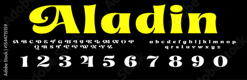 Aladin lettering vector graphic apparel clothing prints eps svg png. Typography Fonts graphics designs posters stickers. Download it Now in high resolution format and print it in any size	