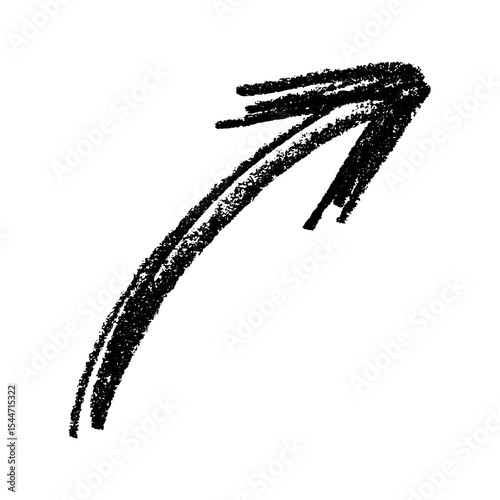 Hand drawn ink arrow illustration in sketch style. Business doodle clipart. Single element for design