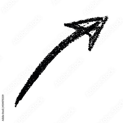 Hand drawn ink arrow illustration in sketch style. Business doodle clipart. Single element for design
