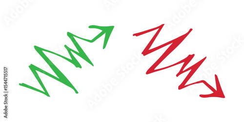 Hand drawn arrow symbol. Business clipart. Single element for design