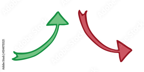 Hand drawn arrow symbol. Business clipart. Single element for design
