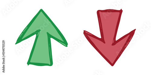 Hand drawn arrow symbol. Business clipart. Single element for design